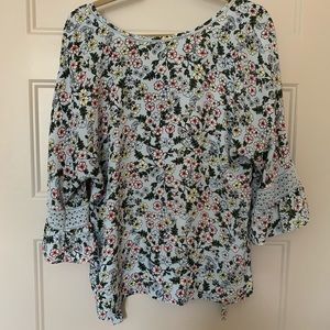 Floral Blouse with tie back